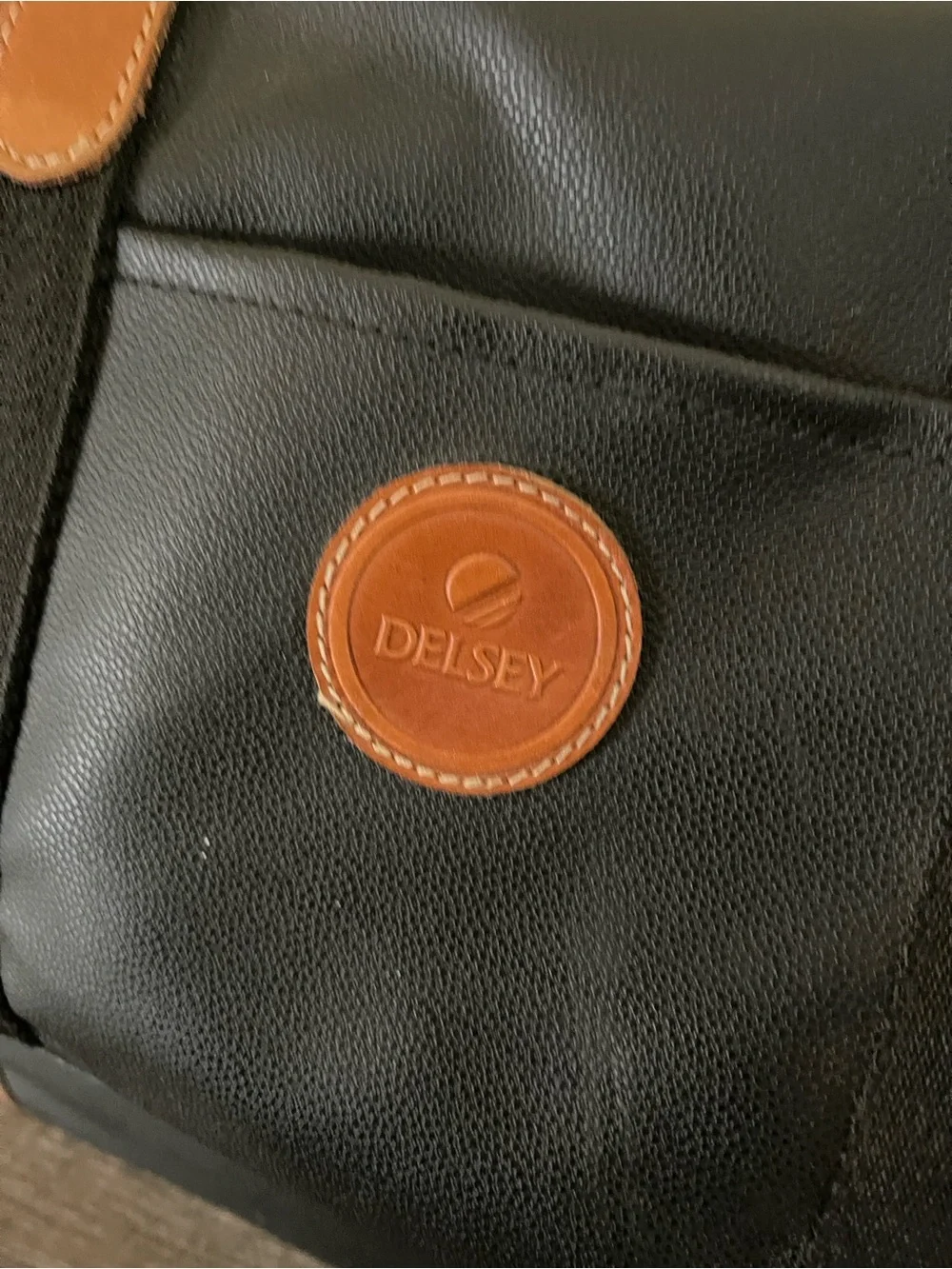 Men's Black Duffel Bag with Brown Trim - Classic Travel Weekender